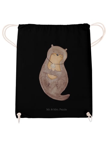 Jutebeutel Otter Muschel ohne Spruch in Schwarz