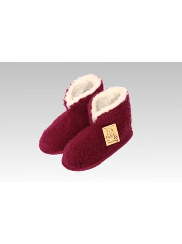 Hausschuhe Boots Warmfutter in bordeaux