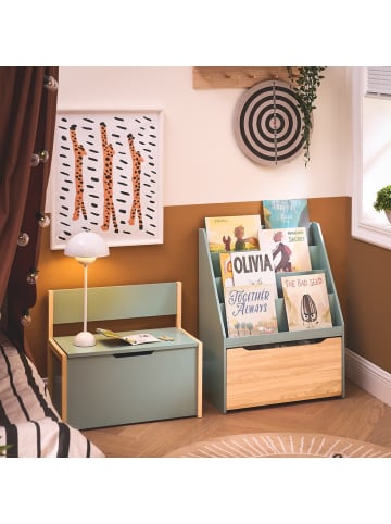 Bücherregal in Mintgrün - (W) 30 x (H) 80 x (L) 62 cm