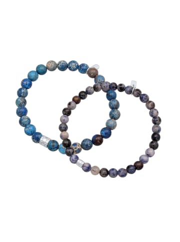 Armband 925 Sterling Silber Kugel in Dunkelblau