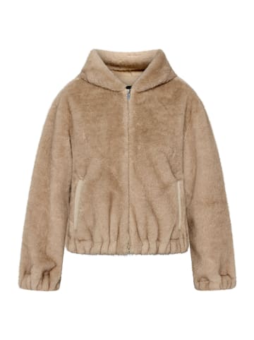 Plüschjacke mit Kapuze in Silver Mink