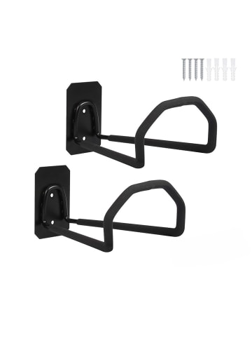 2 x Schlauchhalter in Schwarz - (B)14,5 x (H)10 x (T)21 cm