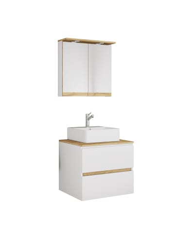 3 tlg. Badmöbel-Set mit Waschbecken Cosila-A 61 cm in Weiß