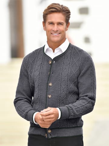 Strickjacke in grau-meliert