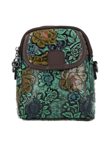 Women Satchel in Green Multicolor