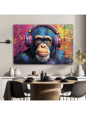 Acrylglasbild Bunte Schimpanse