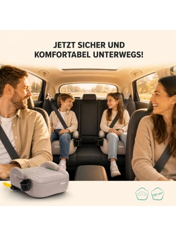 Sitzerhöhung mit verlängerbarer Isofix i-size Exklusiv in Natur
