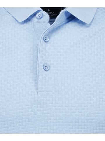 Strukturiertes Poloshirt mit merzerisierter Baumwolle in Hellblau