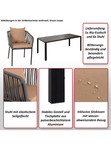 Gartengarnitur N41, Anthrazit Kissen grau