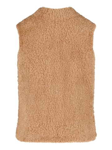 Strickweste mit Stehkragen in Beige