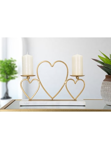 Goldener Kerzenhalter aus Metall, 30 x 9 x 20 cm