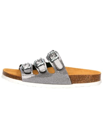 Pantolette "Bioline Kids Glitter" in Silberfarben