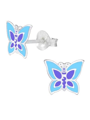 Ohrringe 925 Silber Schmetterling in Blau