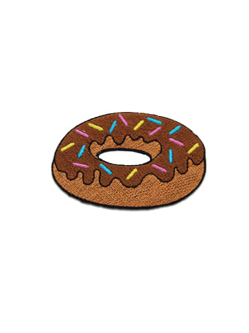 Donut Essen Mit StreuselApplikation Bügelbild inBraun