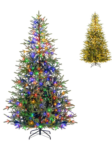 210 cm Künstlicher Weihnachtsbaum mit Beleuchtung in Grün