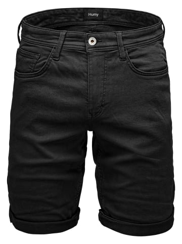 Denim Bermuda Jeans Shorts mit Umschlag A&S in Schwarz