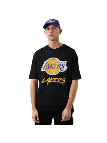 New Era NBA Los Angeles Lakers Script Mesh Tee in Schwarz