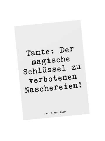 Postkarte Zauberhafte Tante mit Spruch in Weiß
