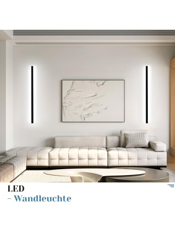 2er-Set Wandleuchte LED in schwarz moderne 6500K kaltweiß 32W Metall L 100CM