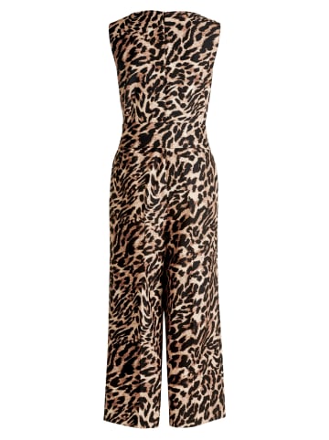 Jumpsuit mit Eingrifftaschen in Schwarz/Beige