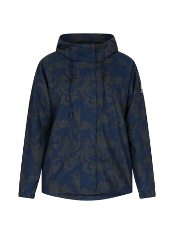 Damen Oversized Anorak in Dunkelgrau Marine Camouflage