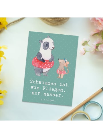 Postkarte Schwimmen wie Fliegen mit Spruch in Meeresbrise