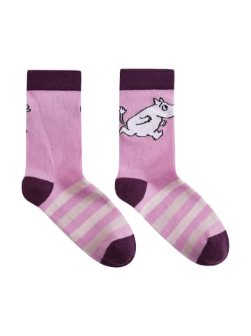 Socken Moomin Randig Grey Pink