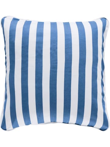 Mako-Single-Jersey Kuschelkissenbezug in blau-weiß