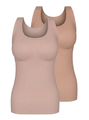 2er Pack BH-Shirt mit herausnehmbaren Pads in nude-sand