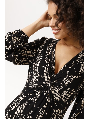 Maxikleid in schwarz-hellbeige