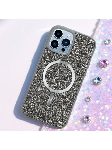 Hülle für Apple iPhone 13 PRO Glitzer Schutzhülle in Grau