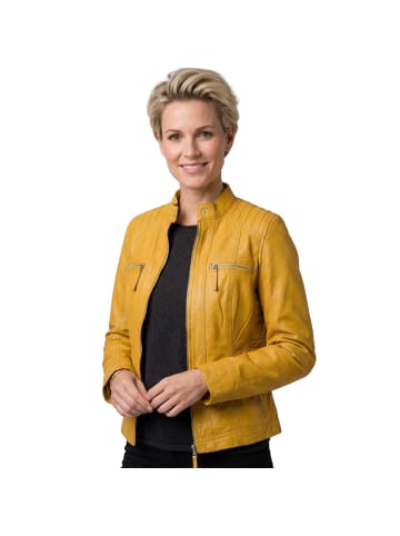 Lederjacke Lammnappa in Gelb