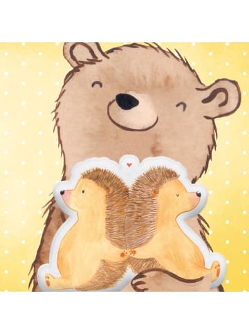 Zierkissen Igel händchenhaltend ohne Spruch in Weiß