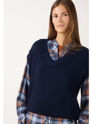 ärmelloser, lockerer Rippstrickpullunder in classic blue