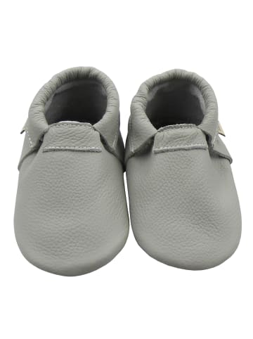 Baby Leder-Krabbelschuhe in Hellblau