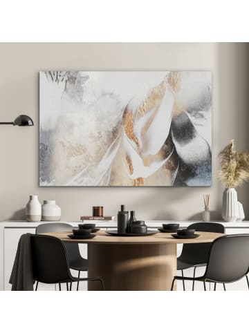 Akustibild Abstrakte Kunst weiß gold