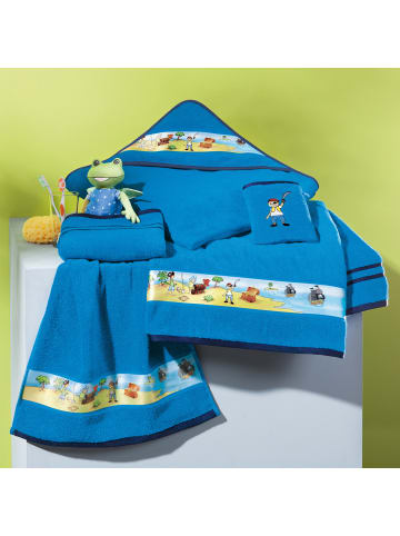 Frottier Kinder-Waschhandschuh 2er-Pack in blau