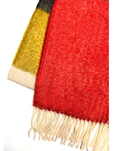 Weicher Mode Schal XXL Deckenschal Vintage Muster in Rot