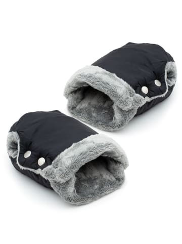 Handwärmer Handschuhe Universal Fleece für Buggy Kinderwagen in Schwarz