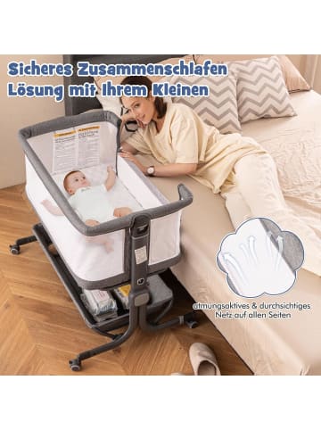 3 in 1 Beistellbett in Anthrazit