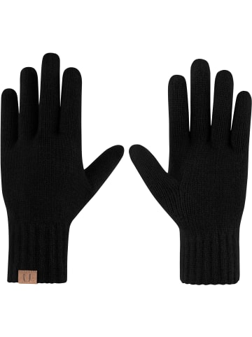 Merino Handschuhe Glattgestrickt in Schwarz