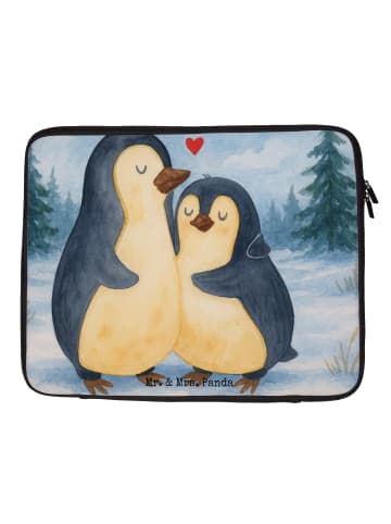 Laptop Hülle Pinguin umarmen Design ohne Spruch in Weiß