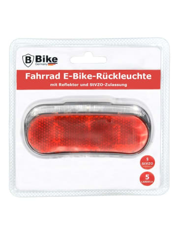 Fahrrad E-Bike Dynamo Rückleuchte mit Standlicht & Reflektor - StVZO in Schwarz