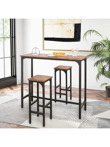 2er Set Barhocker in Braun