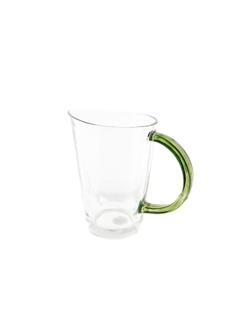 Glaskaraffe mit Griff, 1,3 Liter - 20 x 16 cm in Grün