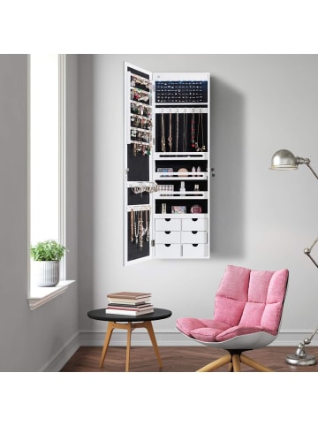 Schmuckschrank mit LED in Weiß
