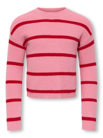 Gestreifter Strickpullover Rundhals Kmgfranca in sea pink
