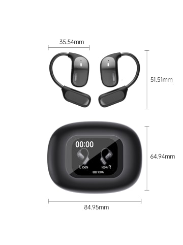 OWS Bluetooth-Kopfhörer Bluetooth 5.4, in Schwarz