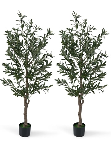 2er Set künstliche Olivenbaum in Grün