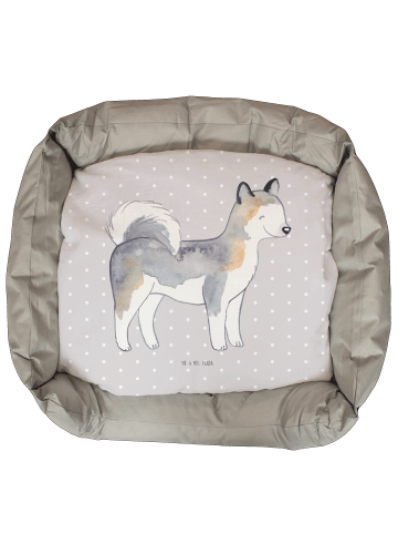Hundekorb Siberian Husky Lebensretter ohne Spruch in Grau Pastell